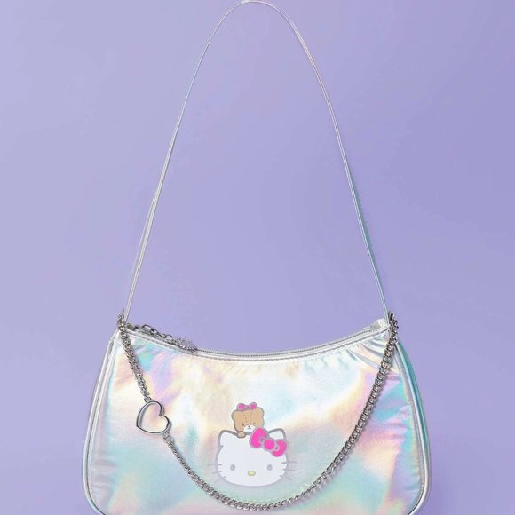 Hello Kitty & Friends Heart & Chain Decor Holographic Baguette Bag - Picture 6 of 6